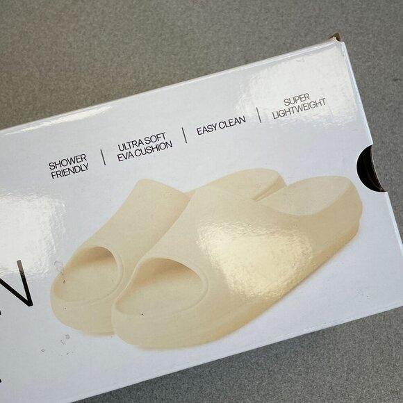 NEW 32 Degrees Women's M 7.5-8.5 Cushion Slide Sandals Cream EVA Ultra Soft - Picture 3 of 7
